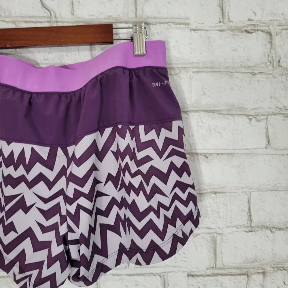 NIKE purple zig-zag athletic shorts